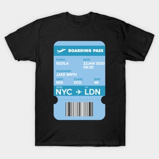 Boarding Pass from NYC to LDN T-Shirt